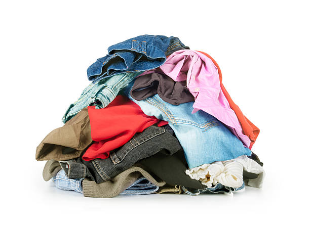 stack of clothes isolated on white