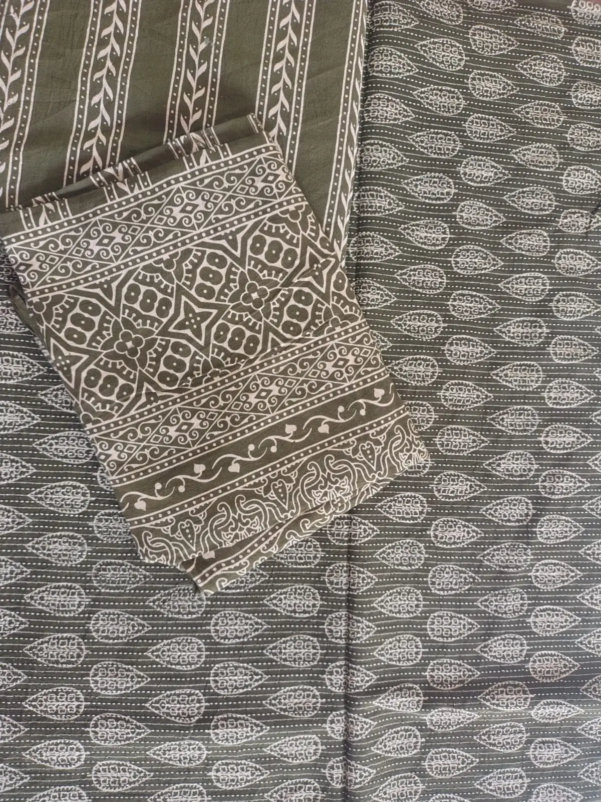 ajrakh unstitched cotton mehendi green suit ajrakh unstitched cotton mehendi green suit