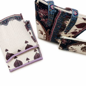upcycled bag, book cover, pouch (set of 4)