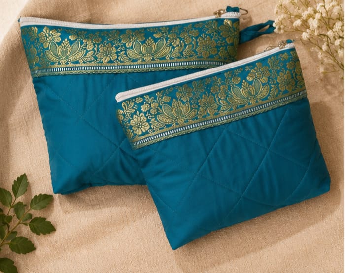 upcycled pouch from used clothes – sustainable handmade accessory (pack of 1) upcycled pouch from used clothes – sustainable handmade accessory (pack of 1)